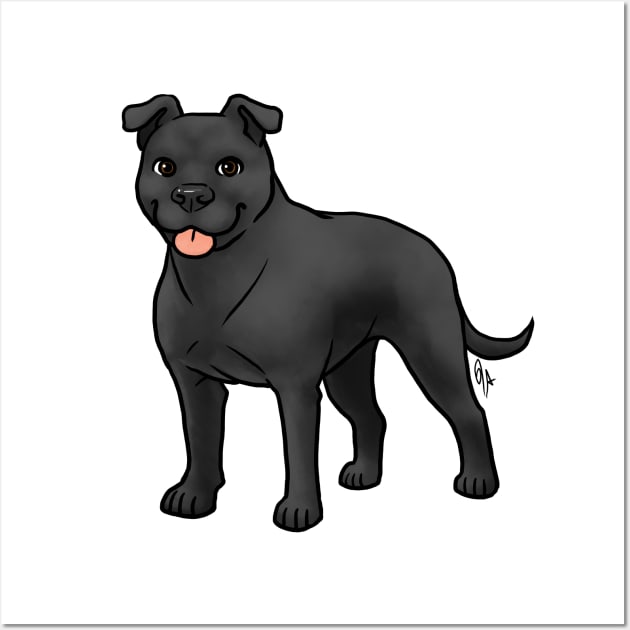 Dog - American Staffordshire Terrier - Natural Black Wall Art by Jen's Dogs Custom Gifts and Designs